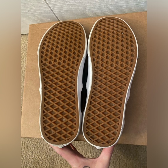 🖤Worn Once! Black Leather Slip-On Vans- M8.5/W10🖤 - Picture 7 of 7